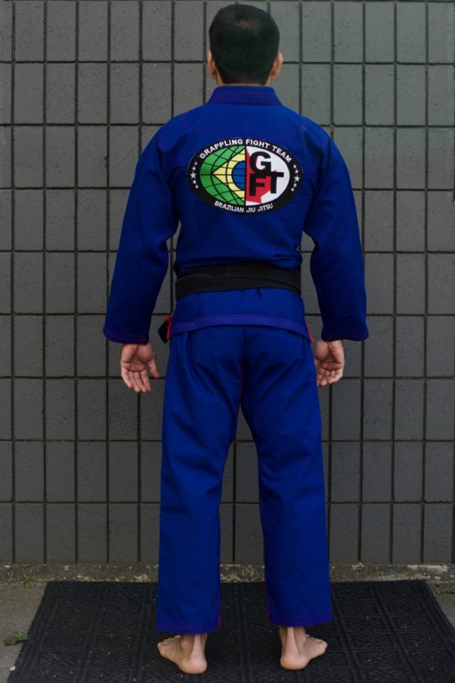 GFTeam Canada mens blue gi red accent back